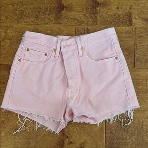 Levi's Pink Distressed Jean Shorts
